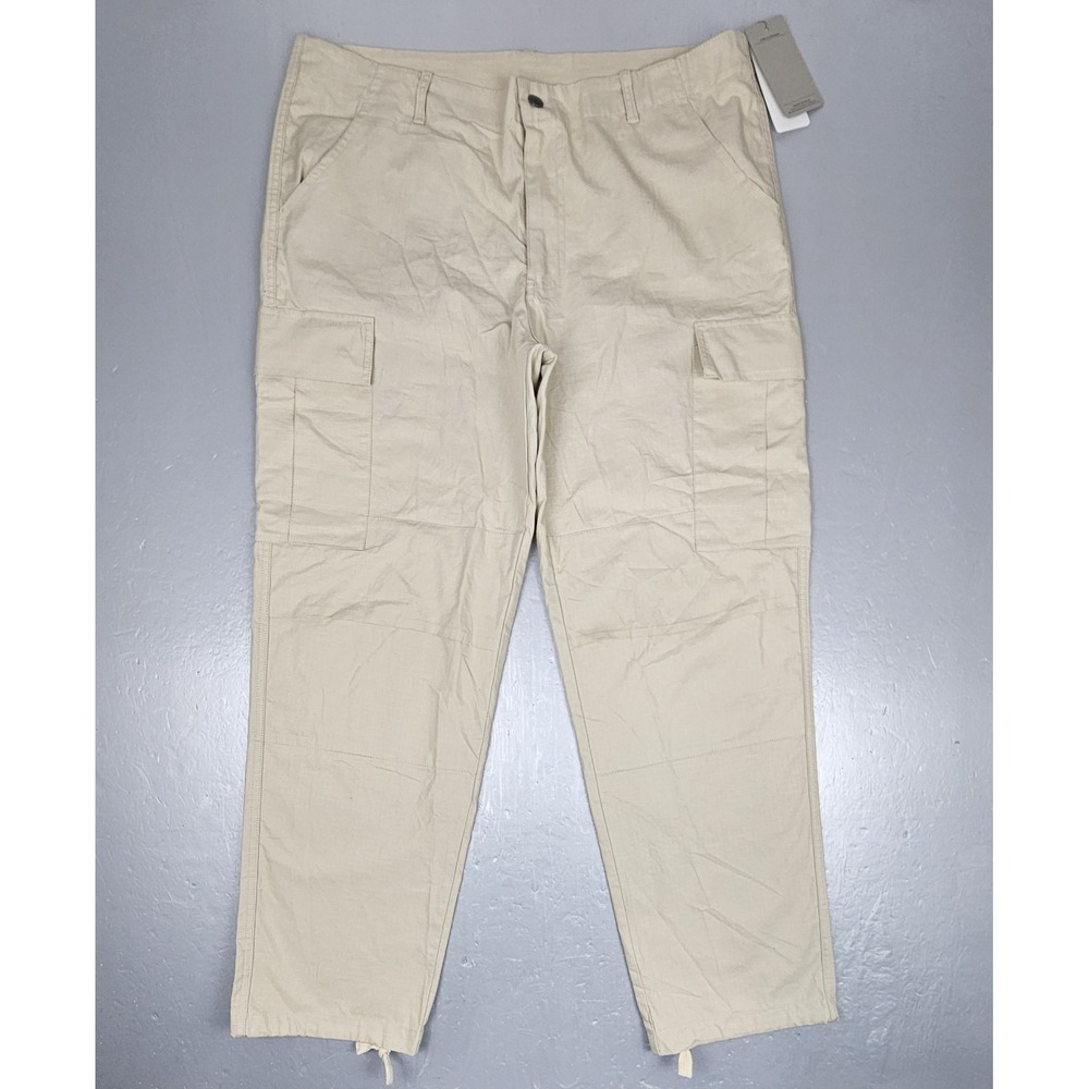 Carhartt Cargo Pants Men XL Classic Fit Ripstop Kahki Drawstring Ankle NWT